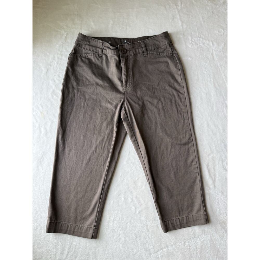 St John's Bay Women's Brown Chino Stretch Trouser Capri Pants‎ Size 6